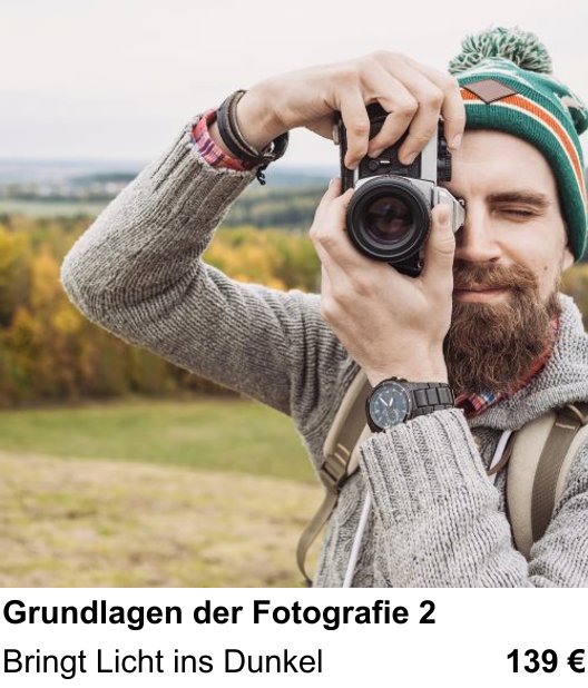 Bildgestaltung und Manuelle Fotografie für Fortgeschrittene im Fotokurs Salzburg